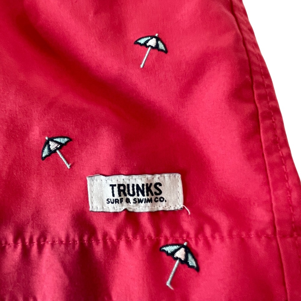 Trunks Surf Swim‎ Co Mens Red Umbrella Print Swim Trunks M/M